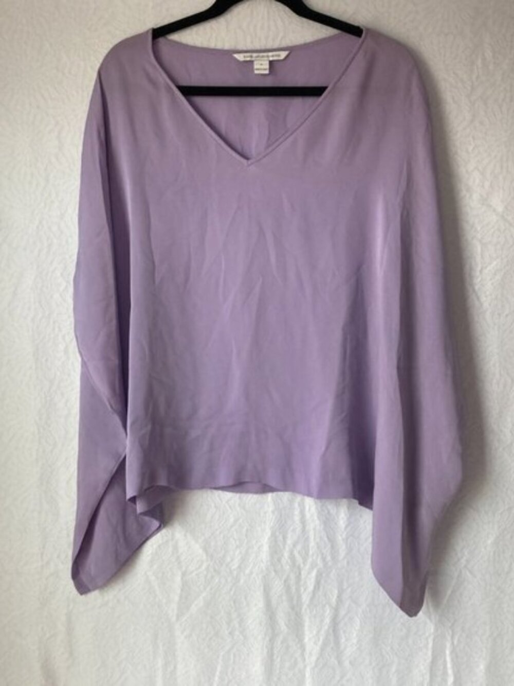 Diane von Furstenberg Adria V-Neck Loose Blouse Lavender Size L